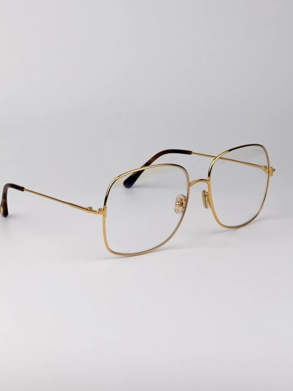 Tom Ford Women’s Eyeglasses Gold Oversized Square FT6048-B 030 NEW AUTHENTIC